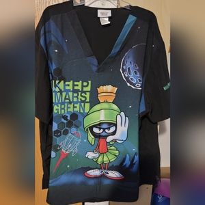 Marvin the Martian Cherokee Scrubs Tooniforms Mens V Neck Top